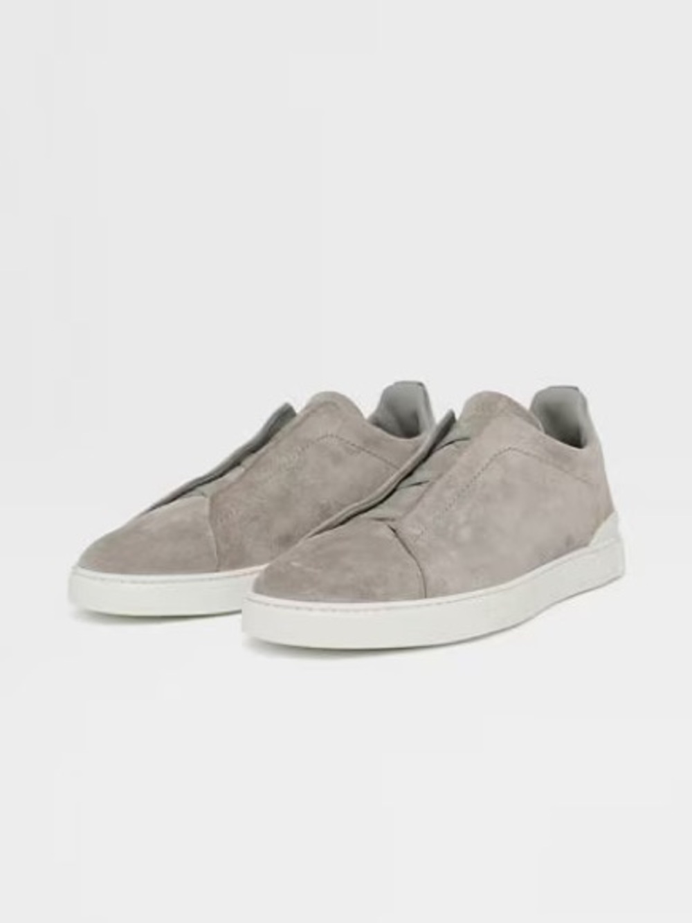 Zegna Men’s GREY MÉLANGE SUEDE TRIPLE STITCH™ SNEAKERS | Size 8